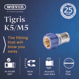 Wavin Tigris  Multi-Layer Composite Press-Fit Adapting Female Coupler 0.75" x 25mm 10 Pack