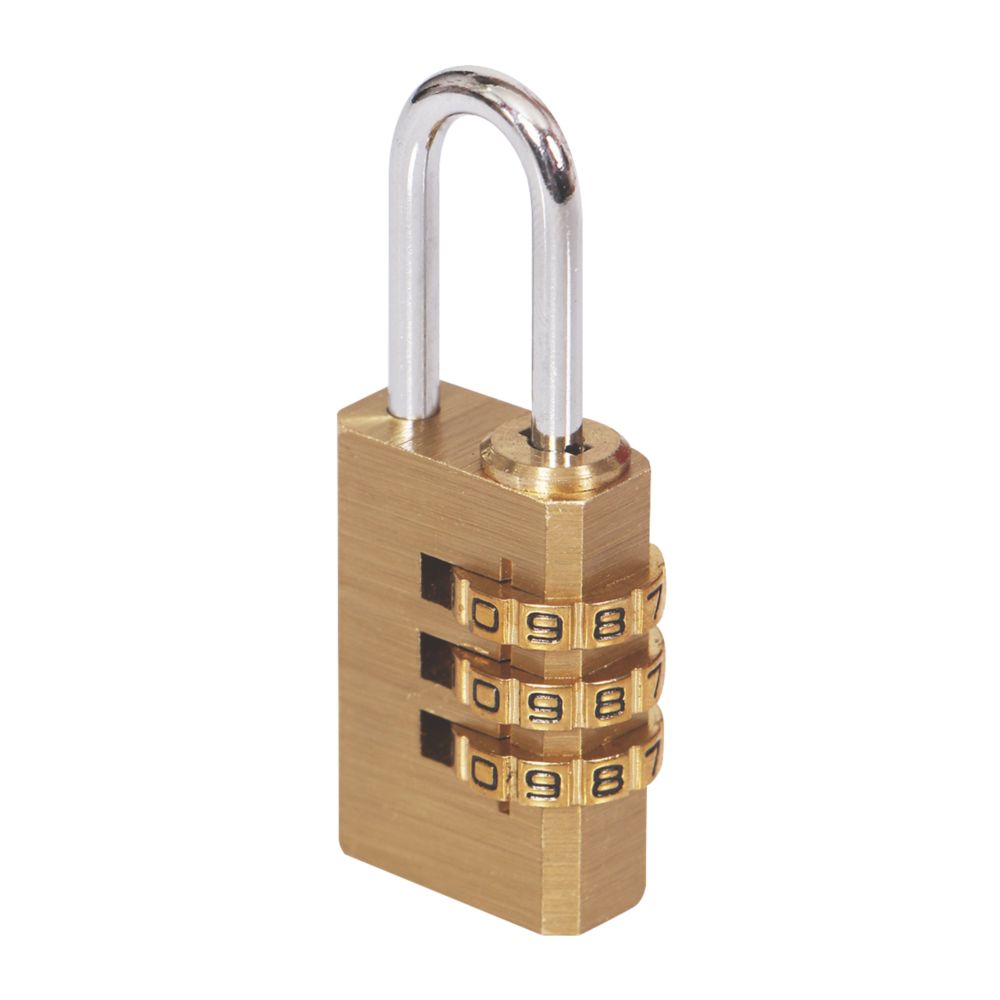 Smith & Locke Combination Padlock Brass 21mm Screwfix