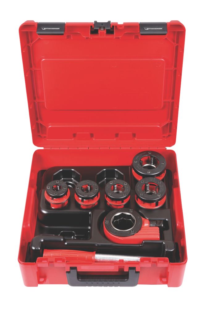 Rothenberger 12.7 mm - 50.8mm Ratchet Threader 6 Piece Set - Screwfix