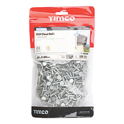 Timco Extra Large Head Clout Nails Galvanised Silver 3mm x 20mm 1kg Pack