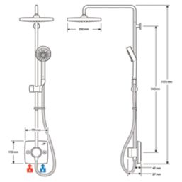 Mira Beacon Rear-Fed Exposed Chrome Thermostatic Mixer Shower