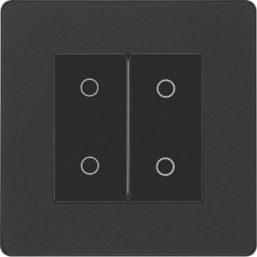 British General Evolve 2-Gang 2-Way LED Double Master Touch Trailing Edge Dimmer Switch  Matt Black with Black Inserts