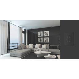 British General Evolve 2-Gang 2-Way LED Double Master Touch Trailing Edge Dimmer Switch  Matt Black with Black Inserts