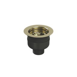 Top-Fix Kitchen Strainer Waste Brushed Brass 90mm