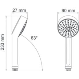 Mira Beat Hand Shower Chrome 90mm x 280mm