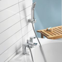 Aqualisa Downtown Chrome 121mm Deck Mounted Dual Control Manual Shower Mixer Tap