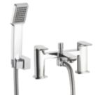 Aqualisa Downtown Chrome 121mm Deck Mounted Dual Control Manual Shower Mixer Tap