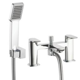 Aqualisa Downtown Chrome 121mm Deck Mounted Dual Control Manual Shower Mixer Tap