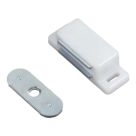 Essentials 1-Hole Magnetic Cabinet Catch White 45mm x 16mm 10 Pack