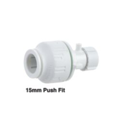 Flomasta  Polybutylene, PEX & Copper Push-Fit Stop End 15mm