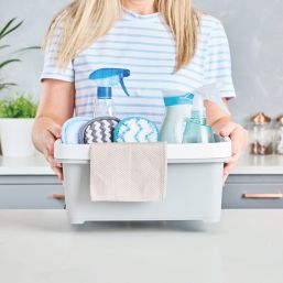 Minky  10Ltr Storage Caddy Light Grey