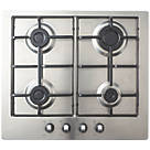 Cooke & Lewis GASUIT4 Gas Hob Stainless Steel 83mm x 580mm