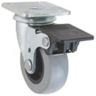 Select TPR Braked Swivel Castor 50mm Grey