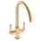 Abode Globe Aquifier 3-Way Deck Mounted Filter Tap Brushed Brass