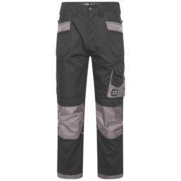 JCB Trade Plus Rip-Stop Work Trousers Black/Grey 42" W 32" L
