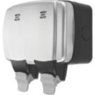 British General  IP66 13A 2-Gang SP Weatherproof Outdoor Switched Socket