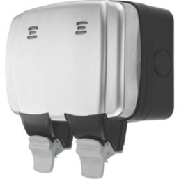 British General  IP66 13A 2-Gang SP Weatherproof Outdoor Switched Socket
