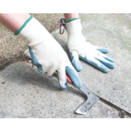 ClipGlove Bamboo Fibre  Womens Bamboo Gardening Gloves Blue / Cream Small