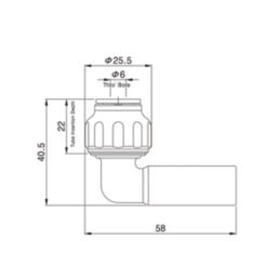 Flomasta  Plastic Push-Fit Reducing 90° Stem Elbow F 10mm x M 15mm