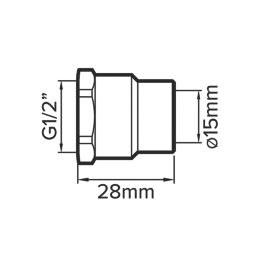 Flomasta  Brass End Feed Equal Female Coupler 15mm x 1/2"