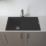 Carysil GD100-MB 1 Bowl Granite Composite Kitchen Sink Midnight Black Reversible 860mm x 500mm