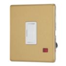 Contactum Lyric 13A Unswitched Fused Spur with Neon Brushed Brass with White Inserts