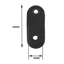 Essentials Oval Rail End Sockets Black 30mm 2 Pack