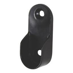 Essentials Oval Rail End Sockets Black 30mm 2 Pack