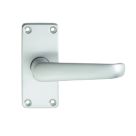 Union Swallow Latch Door Handle Pair Satin Aluminium