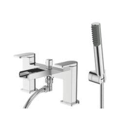 Niagara Waterfall Chrome 125mm Deck Mounted Dual Control Manual Shower Mixer Tap