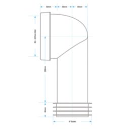 Viva  Rigid 90° Angled WC Pan Connector White 230mm