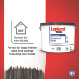 Leyland Trade Contract 10Ltr Mercury Grey Matt Emulsion  Paint