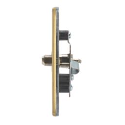 Contactum Lyric 2-Gang Coaxial TV & F-Type Satellite Socket Brushed Brass with Black Inserts
