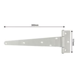Smith & Locke Matt Silver Tee Hinges 300mm 2 Pack