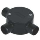 Deta TTE 3 Way 20mm Tee Box Black