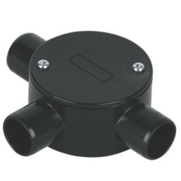 Deta TTE 3 Way 20mm Tee Box Black