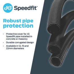 JG Speedfit 22blk con-25c   Conduit Pipe 22mm x 25m Black