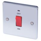 LAP  45A 1-Gang DP Cooker Switch Polished Chrome with LED