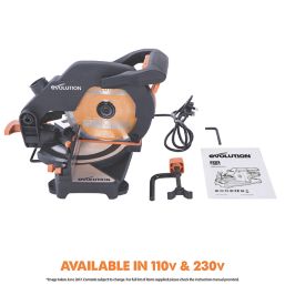 Evolution R210CMS 210mm  Electric Single-Bevel  Multi material Compound Mitre Saw 110V
