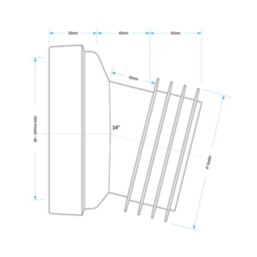 Viva  Rigid 14° Angled WC Pan Connector White 150mm