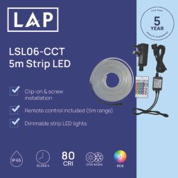 LAP  5m LED Strip Light 19W 2200lm