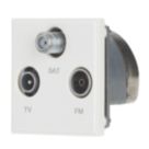Contactum Media Modular Coaxial TV / FM & Satellite Socket White