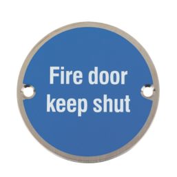 Essentials  Fire Door Keep Shut Sign 76mm