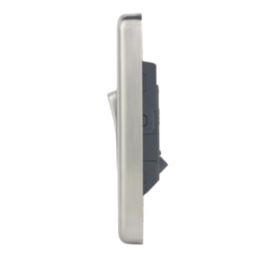 Hager Sollysta WRPS16BSB 10A 1-Gang Intermediate Switch Brushed Steel with Black Inserts