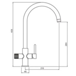 Abode Puria 3-Way Deck Mounted Filter Tap Chrome