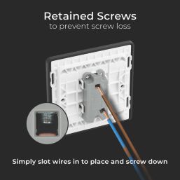 British General Evolve 10A 1-Gang 1-Way Press Switch Blue with Black Inserts