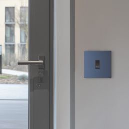 British General Evolve 10A 1-Gang 1-Way Press Switch Blue with Black Inserts