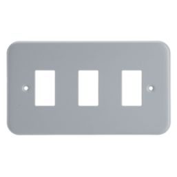 Contactum  3-Module Grid Metal Clad Faceplate