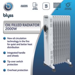 Blyss NY2009-24M 2000W Electric Portable Oil-Filled Radiator White