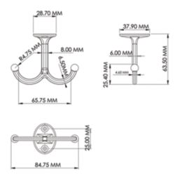 Essentials Double Hook White 63.5mm